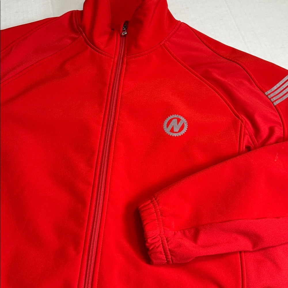 NASHBAR Men's Athletic Reflective‎ Full Zip Red Softshell Cycling Jacket Medium